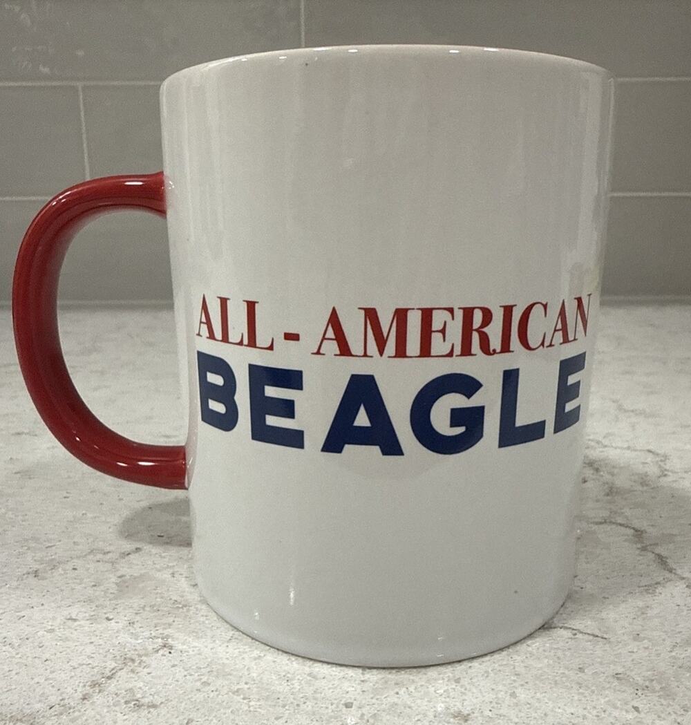 Peanuts Snoopy ALL AMERICAN BEAGLE Patriotic 22oz Coffee Mug Red USA AMERICA NEW